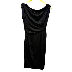 Max MARA ITALY WOMAN 40 medium M knit cowl lightweight dress black flaws